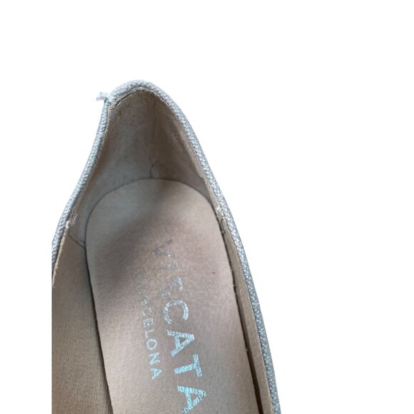 Viscata Barcelona Womens Grey Canvas Wedge Espadrilles shoes size 39/8 SKU 9241 - Picture 8 of 12